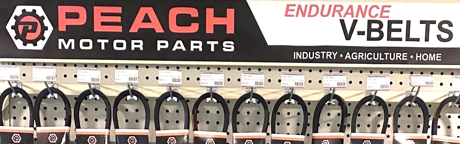 Peach V-belt Storefront Merchandiser Display Gondola Rack